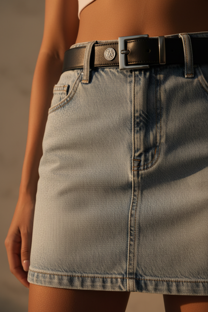 Falda Mini Denim Retro Y2K - LÚVORA