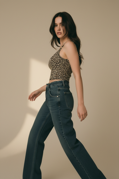 Chaleco de Mujer, Estilo Kpop, Estampado de Leopardo - LÚVORA