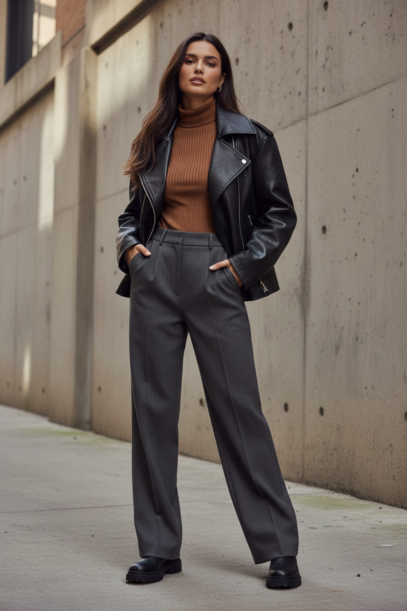 Chaqueta de Cuero Roja Elegante - LÚVORA