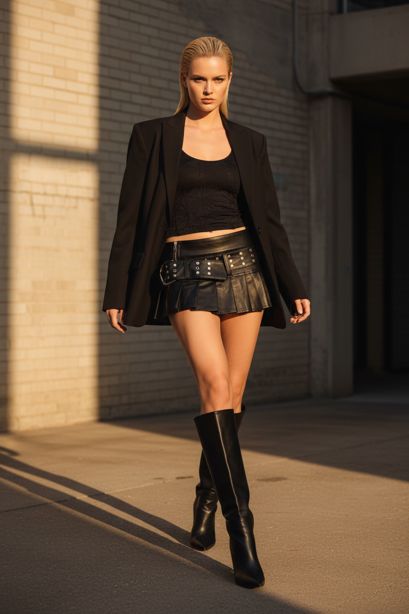 Falda Mini Vintage Gótica de Cintura Baja - LÚVORA