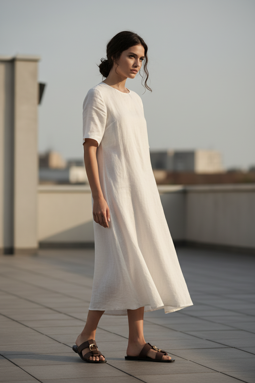 Sandalias Planas de Verano con Hebilla Metálica - LÚVORA