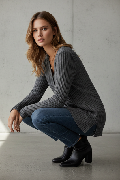 Camiseta de Manga Larga Texturizada con Botones - LÚVORA