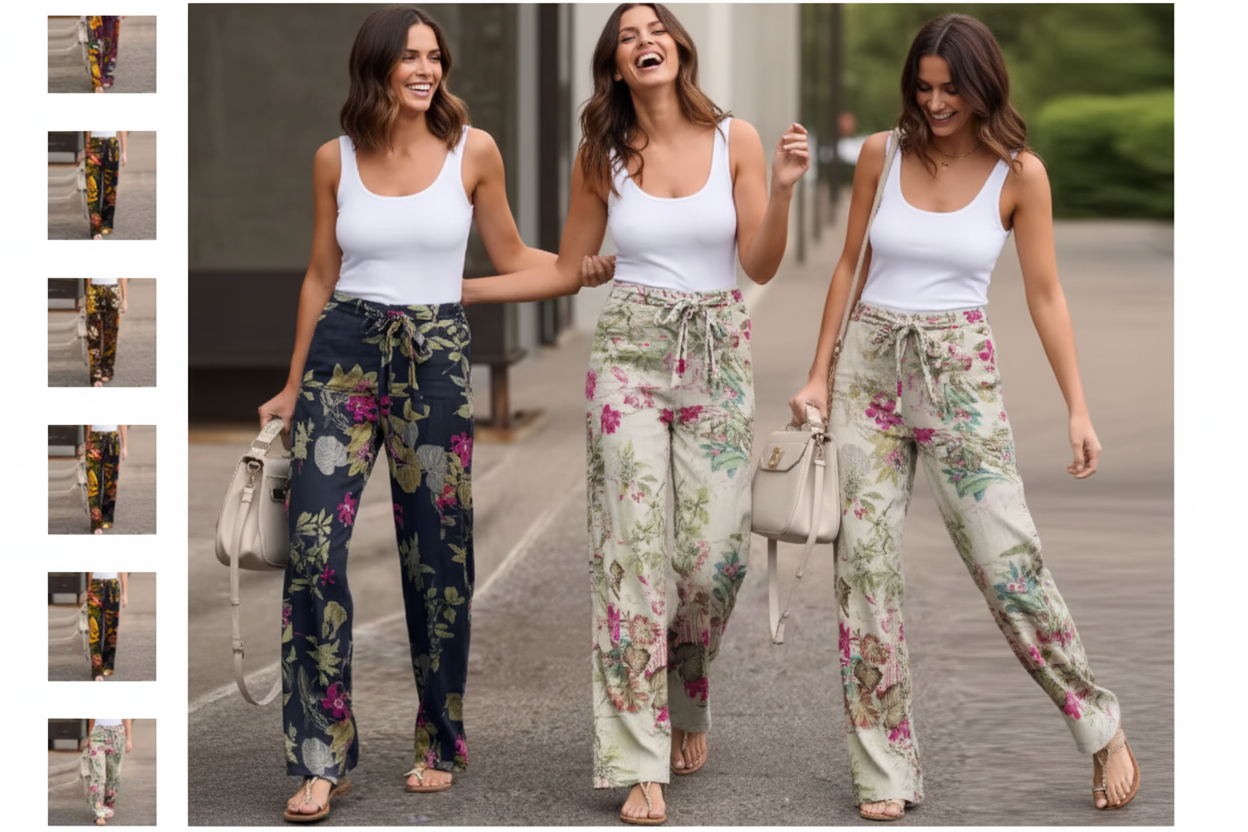 Pantalones Anchos Vintage de Alta Cintura - LÚVORA