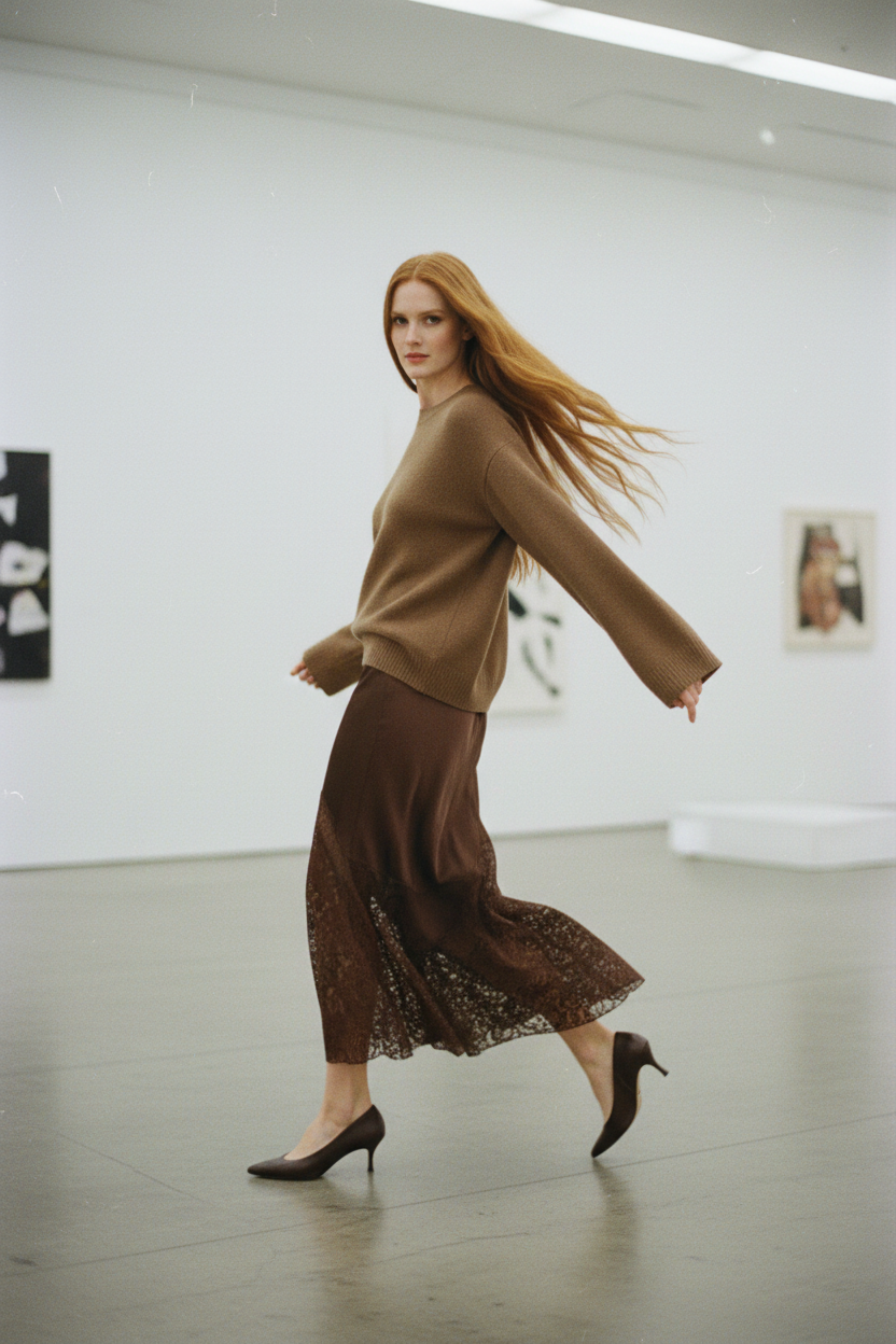 Falda Patchwork Encaje Cintura Alta - LÚVORA