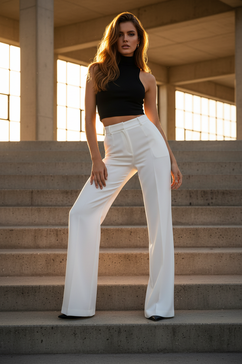 Pantalones de Sastre de Cintura Alta - LÚVORA