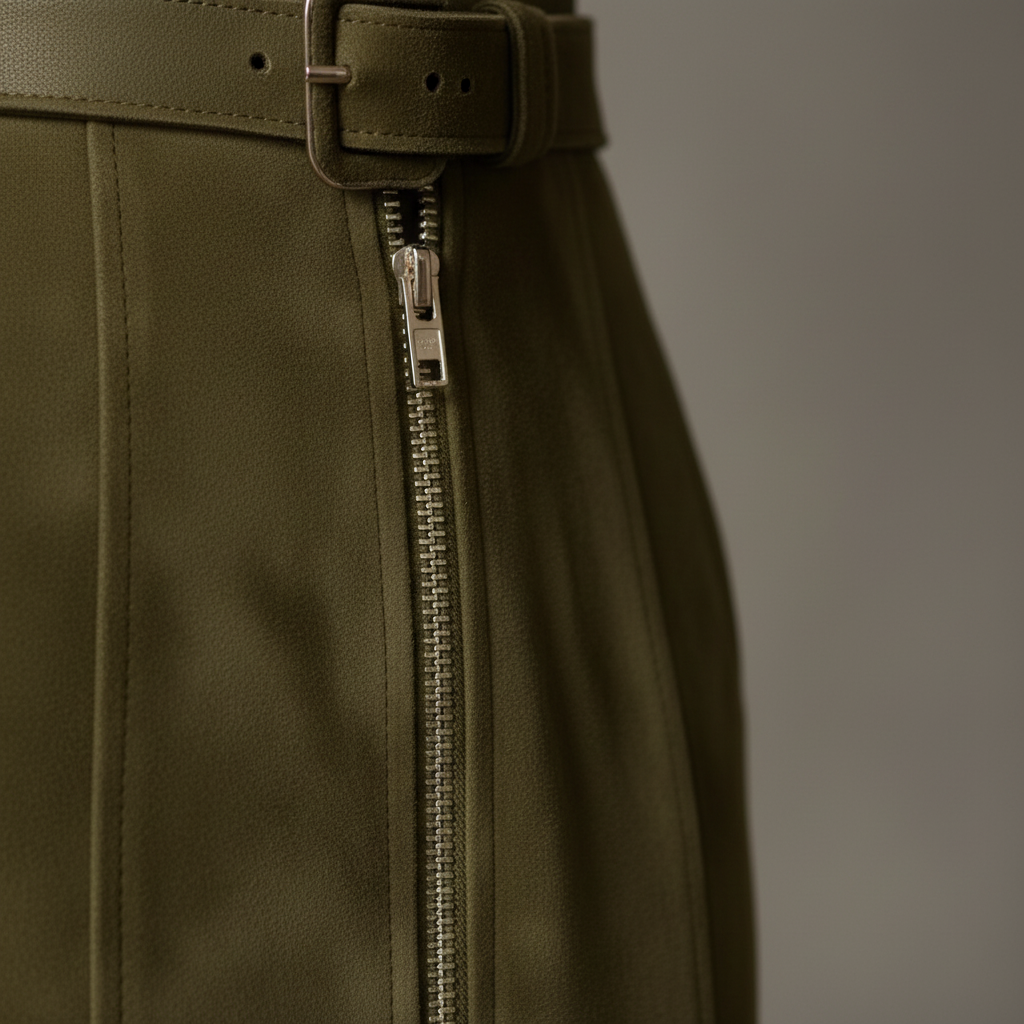 Vestido Largo de Suede con Cinturón y Detalle Lateral - LÚVORA