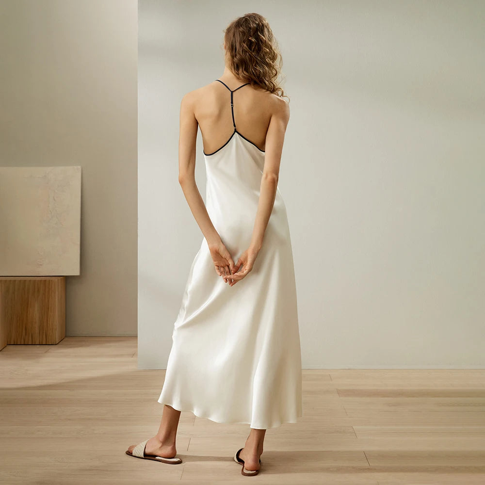 Vestido de Noche de Seda Ante Minimalista - LÚVORA