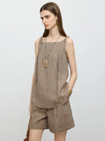 Conjunto de Top y Shorts de Lino Stripes Chic - LÚVORA
