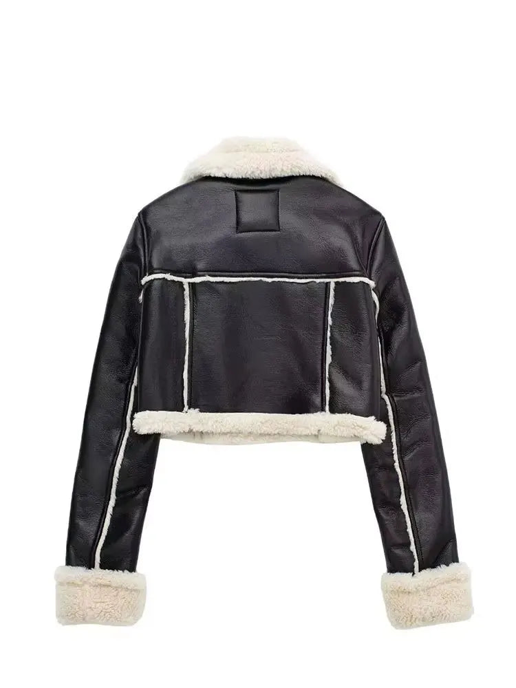 Chaqueta de Cuero Sintético Vintage - LÚVORA