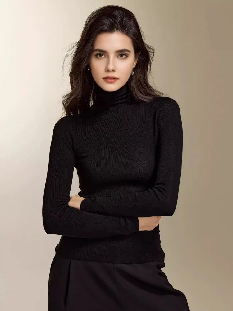 Suéter de Cuello Alto de Merino - LÚVORA