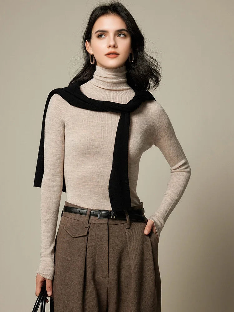 Suéter de Cuello Alto de Merino - LÚVORA