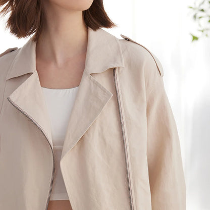 Abrigo Corto de Lino y Algodón Elegante - LÚVORA