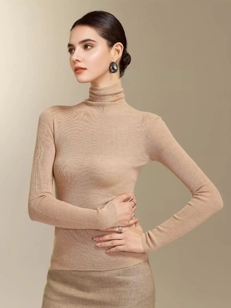 Suéter de Cuello Alto de Merino - LÚVORA