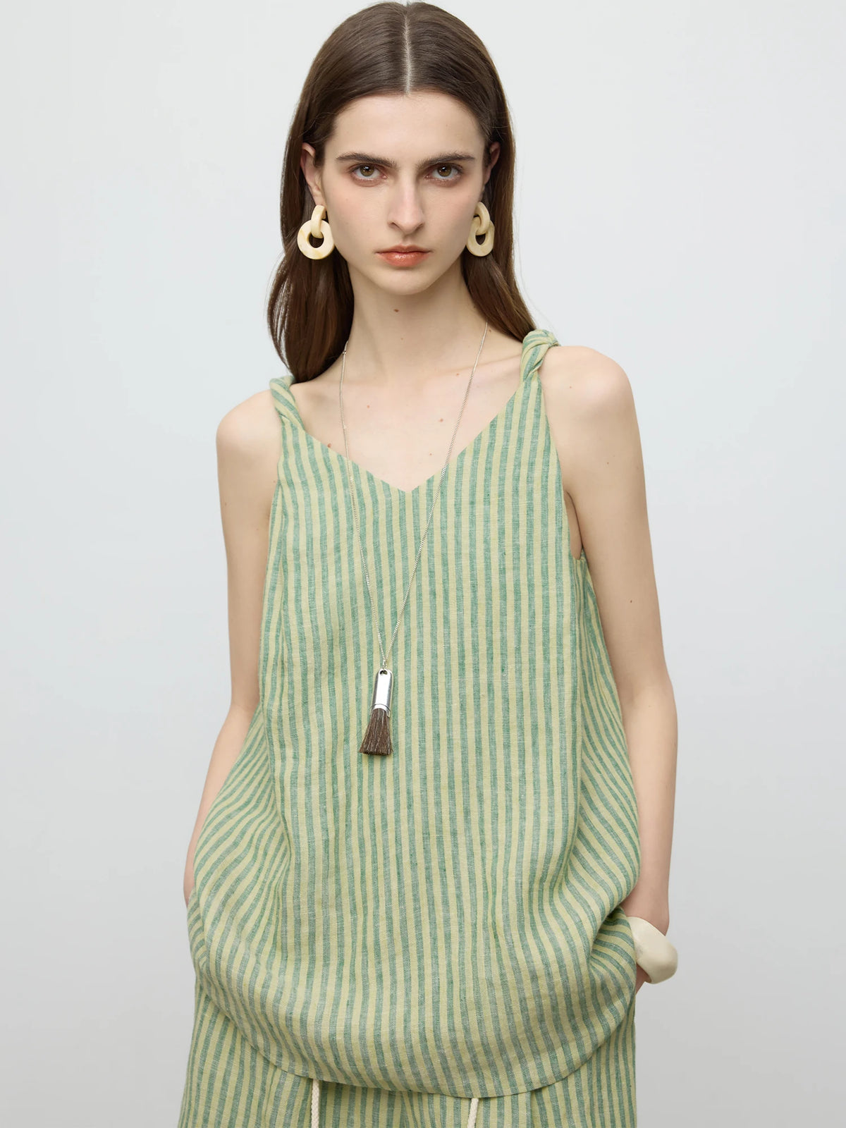 Conjunto de Top y Shorts de Lino Stripes Chic - LÚVORA