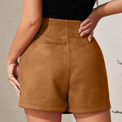Falda Pantalón Irregular de Suede Sintético - LÚVORA