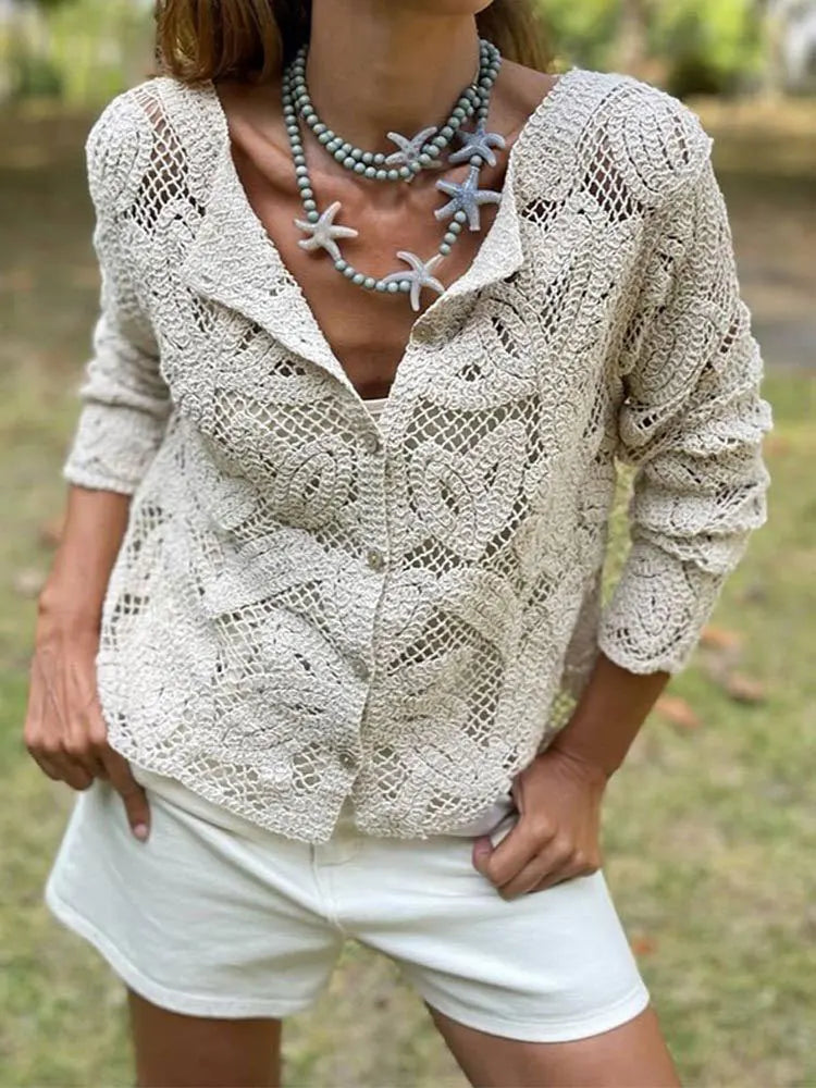 Blusa Elegante de Encaje Floral - LÚVORA