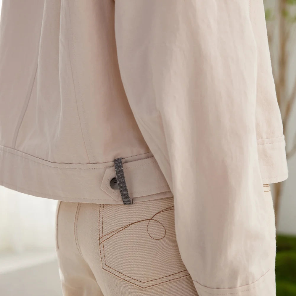 Abrigo Corto de Lino y Algodón Elegante - LÚVORA