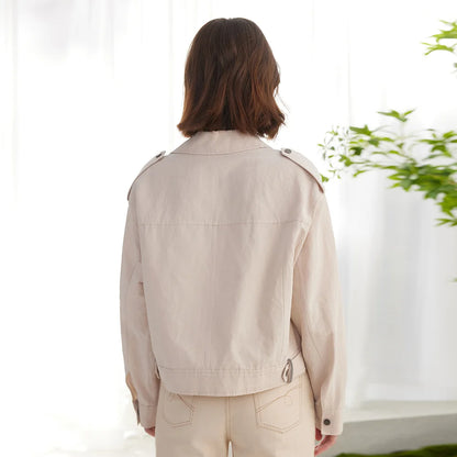 Abrigo Corto de Lino y Algodón Elegante - LÚVORA