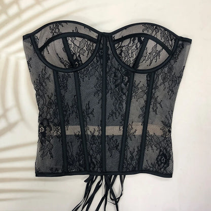 Corpiño de Encaje Sin Tirantes con Soporte - LÚVORA