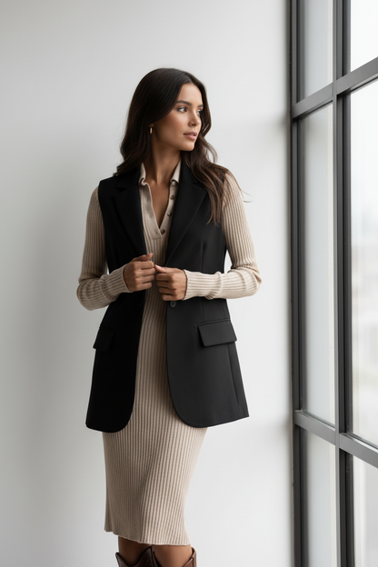 Vestido Camisero de Punto Premium - LÚVORA