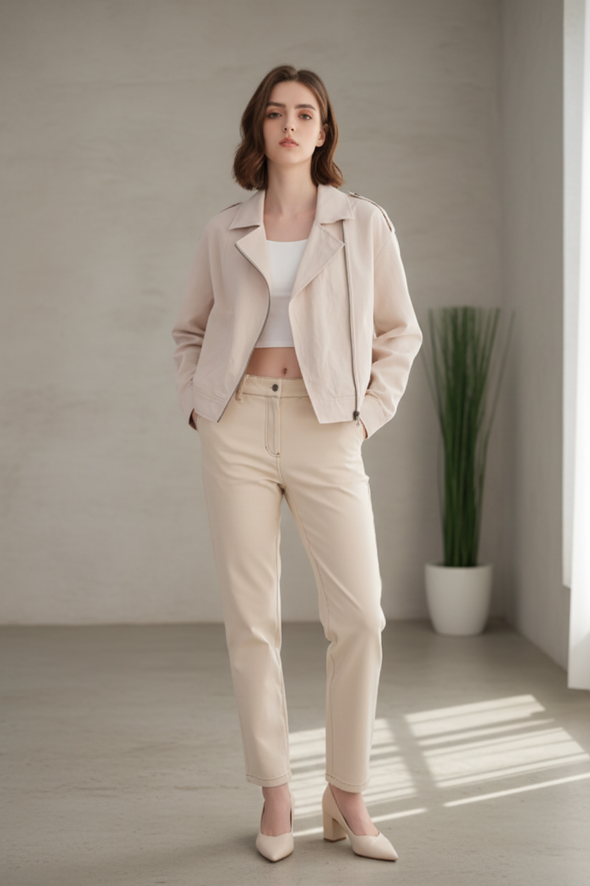 Abrigo Corto de Lino y Algodón Elegante - LÚVORA