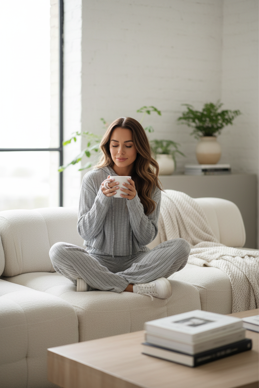 Conjunto Sofisticado de Sudadera con Capucha