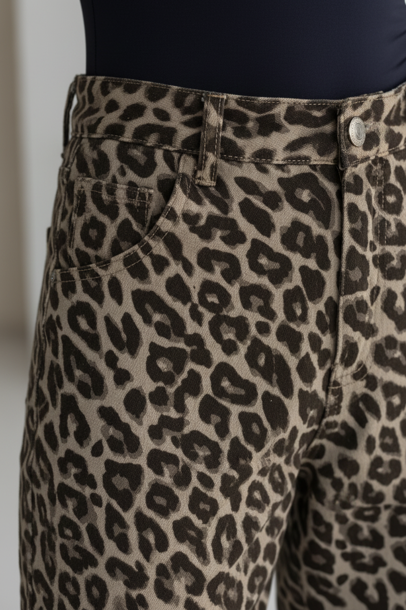 Pantalones Cortos de Algodón Estilo Leopardo - LÚVORA