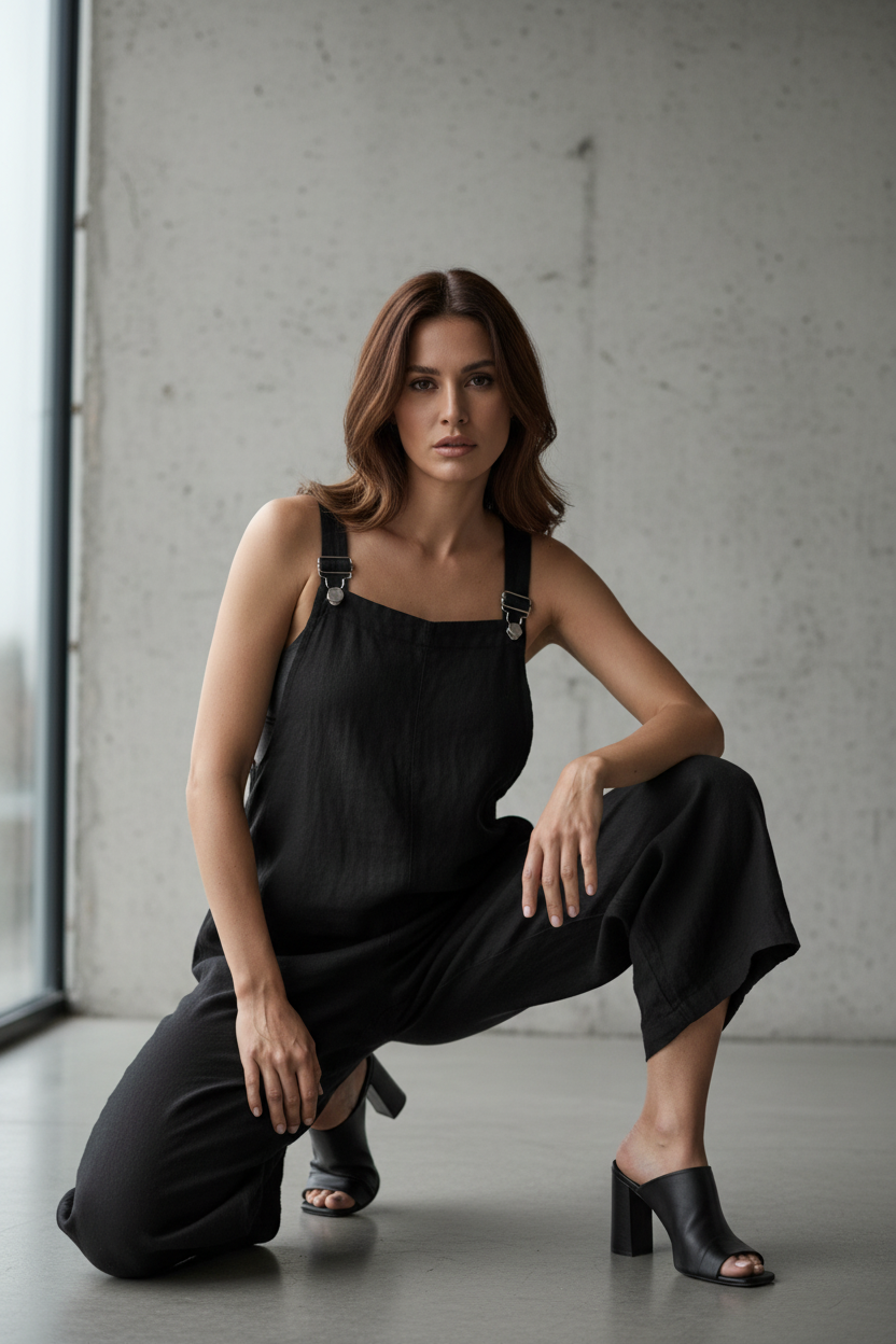 Mono holgado de lino y algodón - LÚVORA