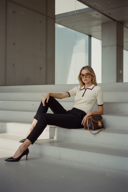 Top de Punto Color Block Sofisticado - LÚVORA