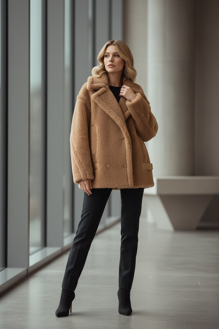 Abrigo Corto de Invierno Camel Chic - LÚVORA