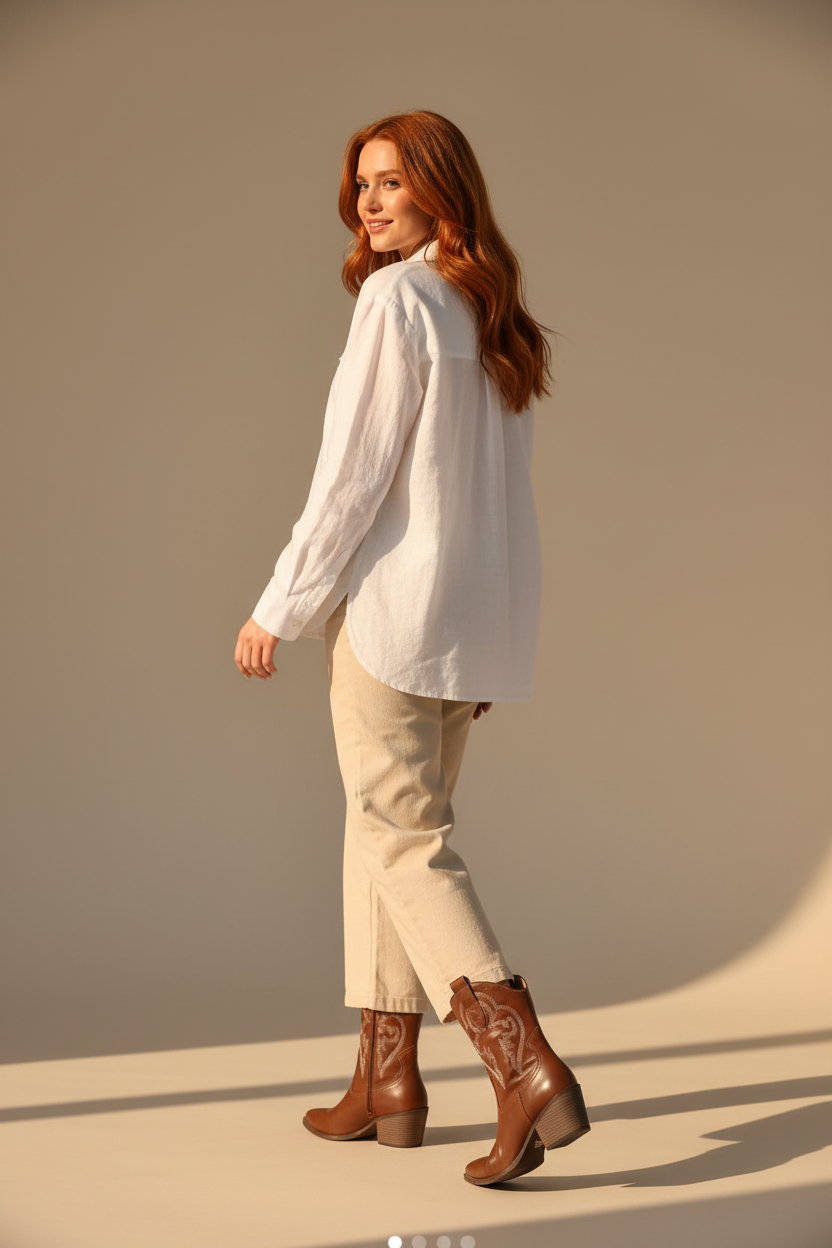 Botas Altas de Cuero Cowgirl Embrolladas - LÚVORA