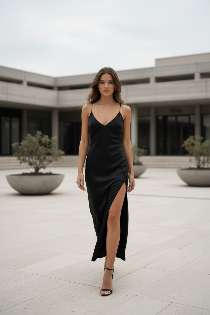 Vestido Largo Satinado de Gala - LÚVORA