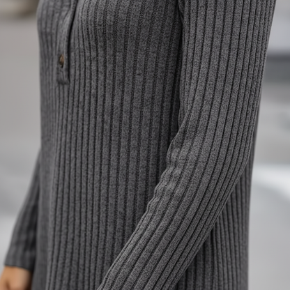 Camiseta de Manga Larga Texturizada con Botones - LÚVORA