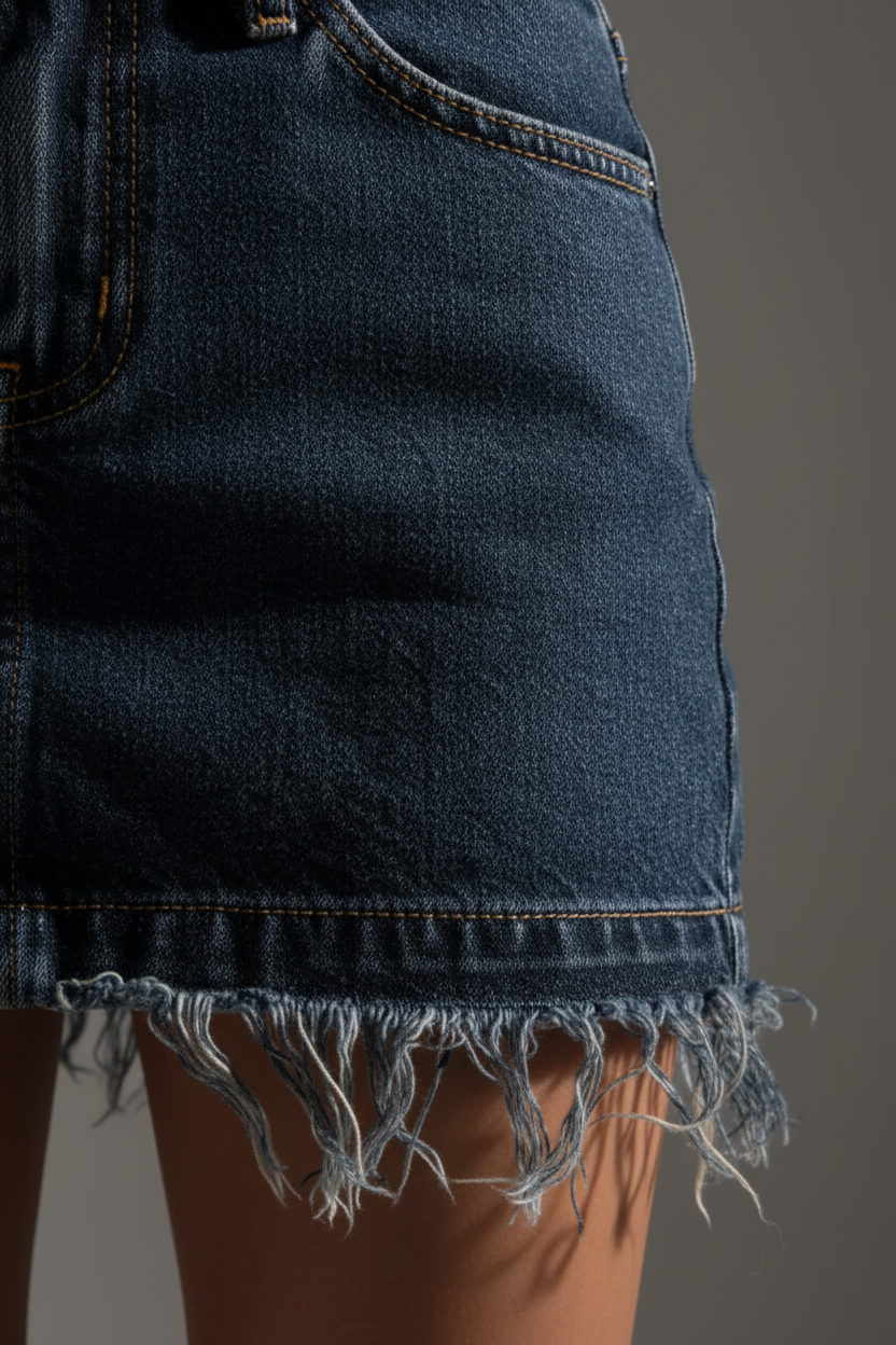 Falda Mini Denim Retro Y2K - LÚVORA