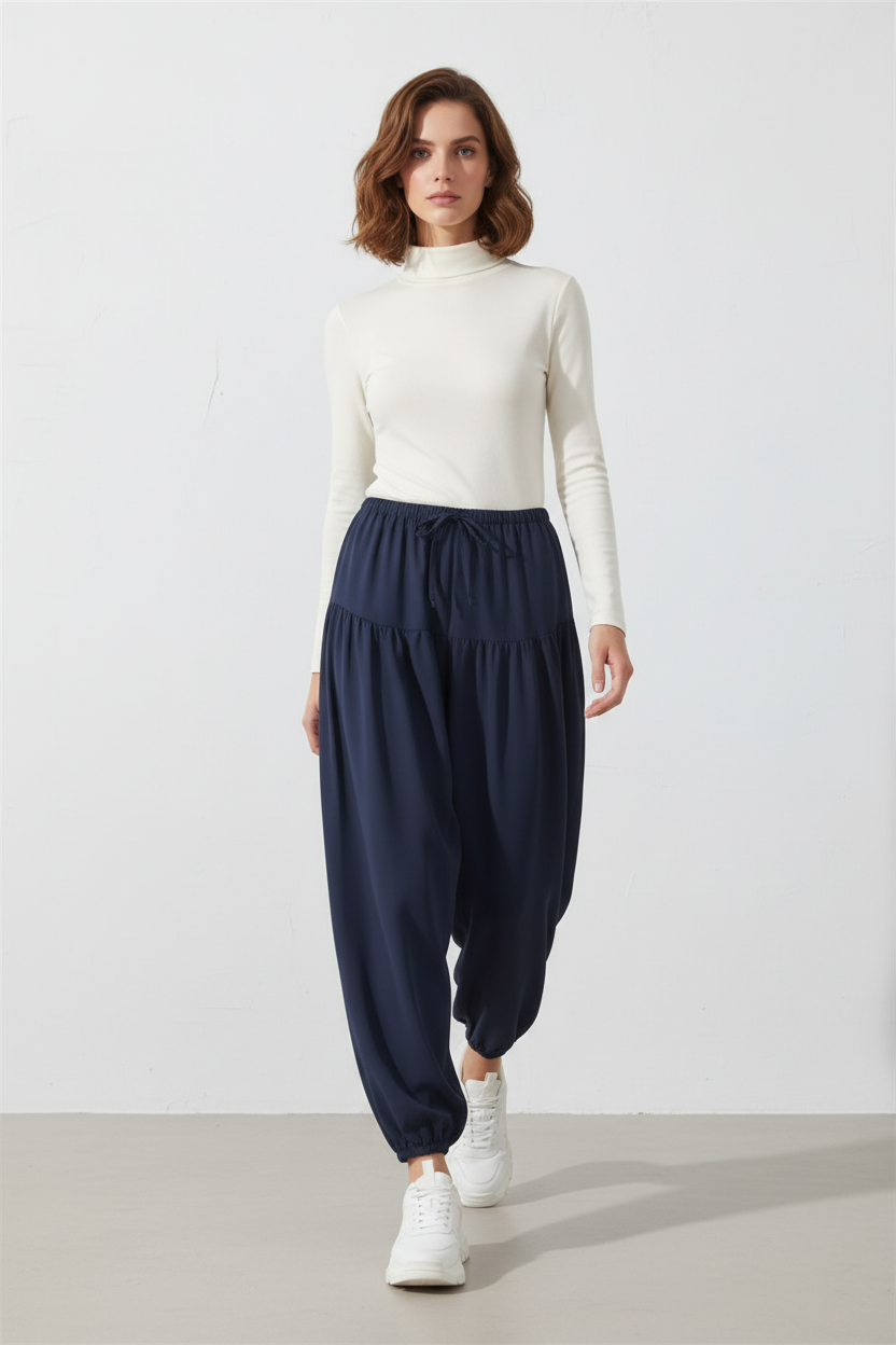 Pantalón Harem Ultra-Suave Cintura Alta - LÚVORA