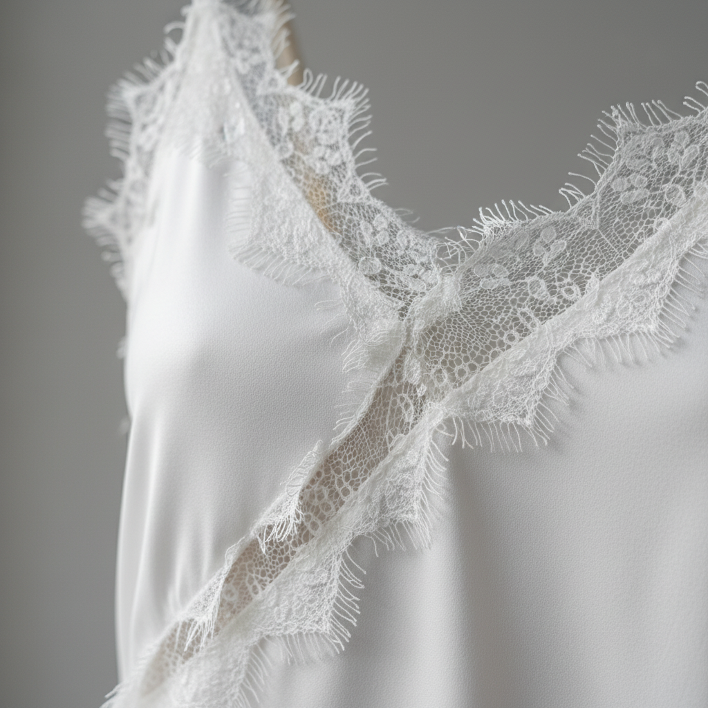 Camiseta Satinada con Encaje Elegante - LÚVORA