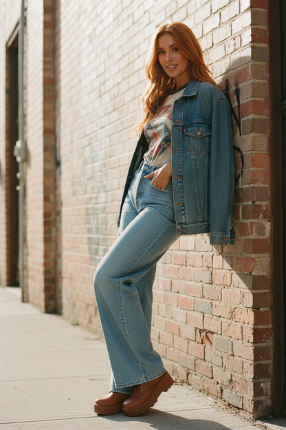 Pantalones Vaqueros Anchos Vintage Chic - LÚVORA