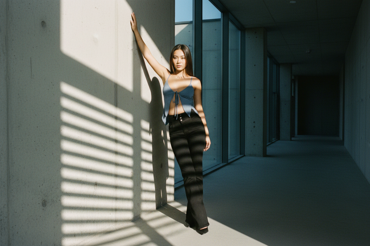 Top Chaleco Crop con Lazo Frontal - LÚVORA