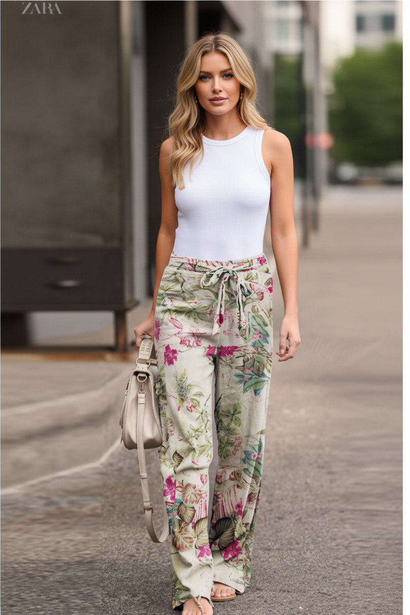 Pantalones Anchos Vintage de Alta Cintura - LÚVORA