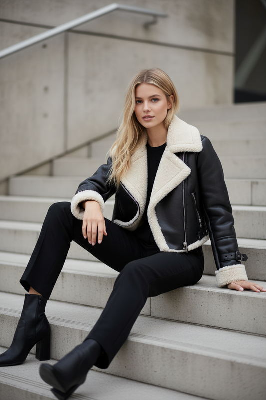 Chaqueta de Cuero Sintético Vintage - LÚVORA