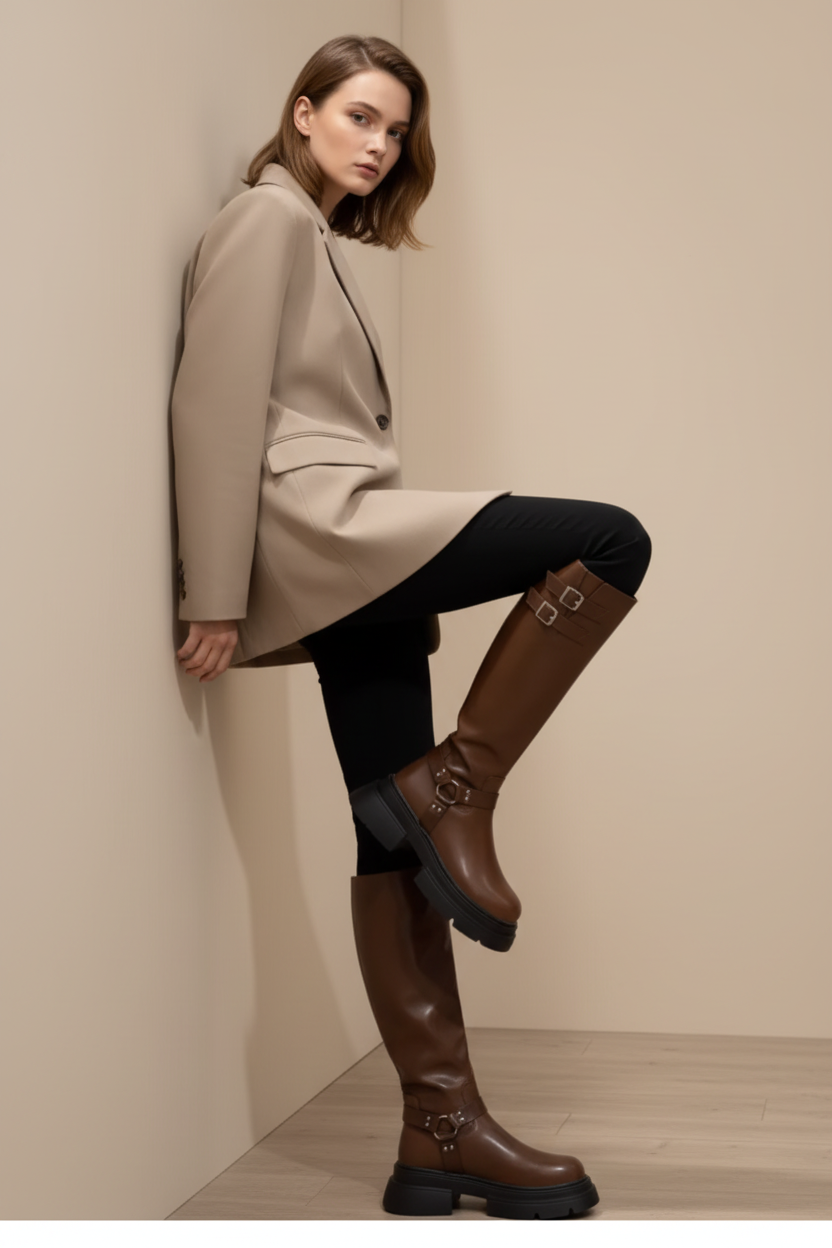 Botas Elegantes de Cuero hasta la Rodilla - LÚVORA