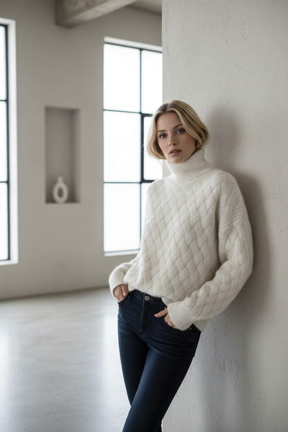 Suéter de Lana Merino con Cuello - LÚVORA