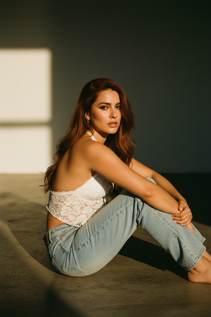 Top Crop Sexy con Volantes de Encaje - LÚVORA