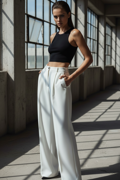 Pantalones de Sastre de Cintura Alta - LÚVORA