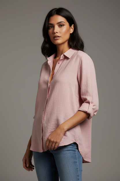 Camisa Elegante de Manga Larga Oversize - LÚVORA