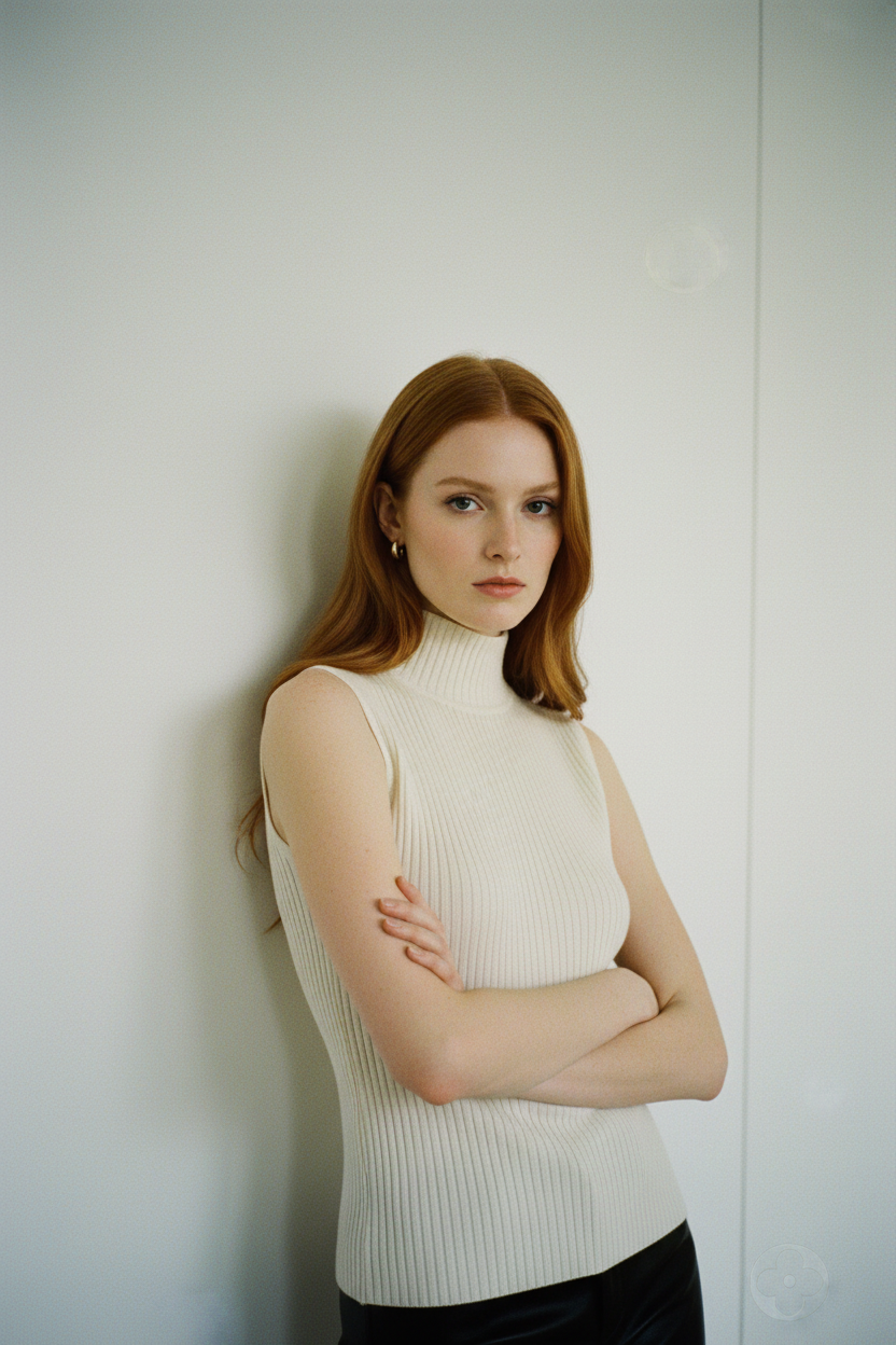 Top Esencial de Punto Cuello Alto - LÚVORA