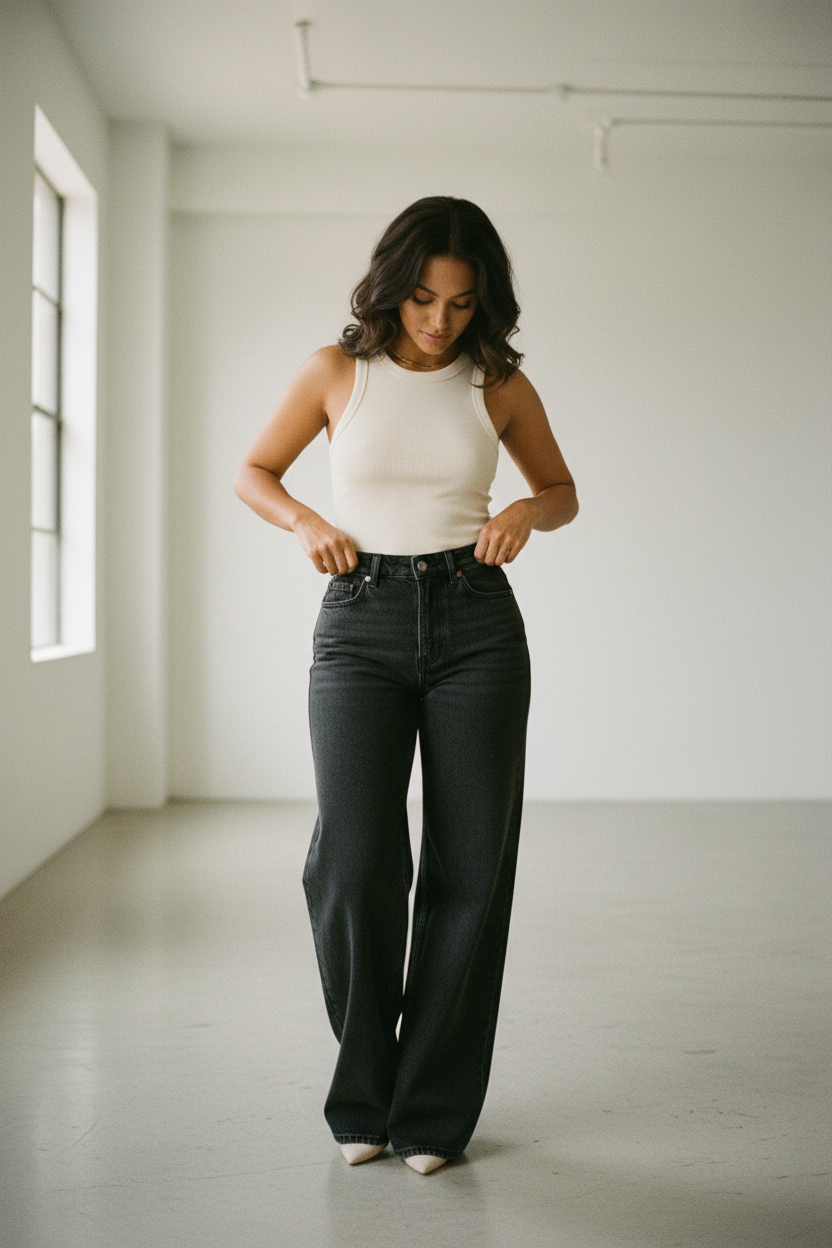 Pantalones Vaqueros Anchos Vintage Chic - LÚVORA