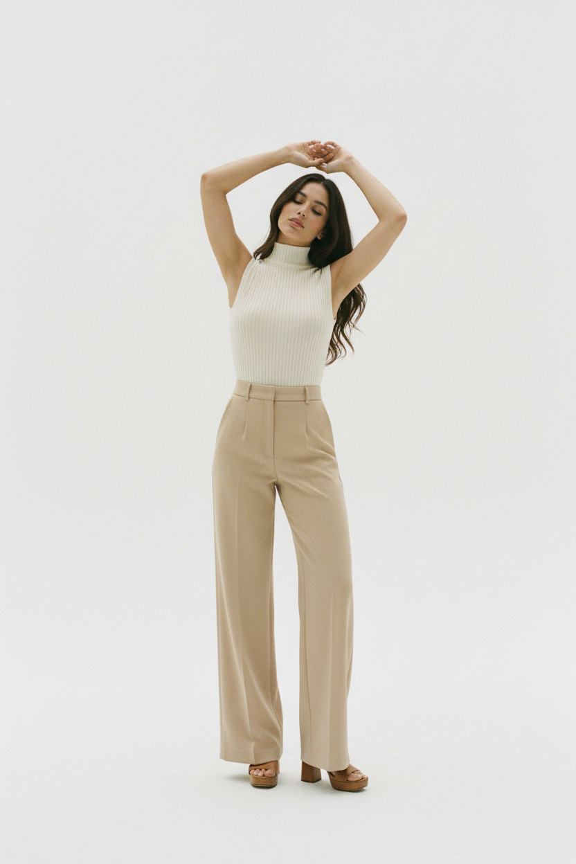 Top Esencial de Punto Cuello Alto - LÚVORA