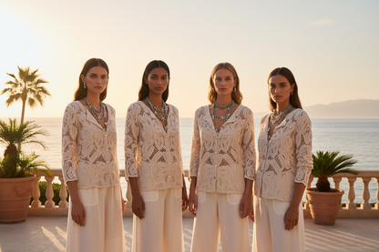 Blusa Elegante de Encaje Floral - LÚVORA