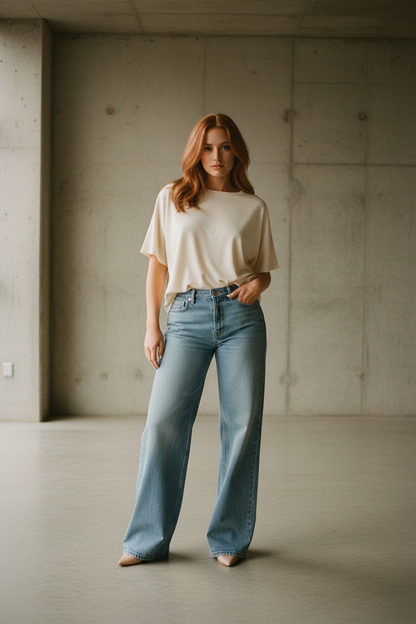 Pantalones Vaqueros Anchos Vintage Chic - LÚVORA